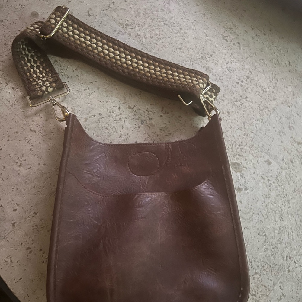 Ah•Dorned Mini Vegan Leather Messenger Bag - with strap